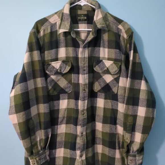 Mens XL Redhead Long Sleeve Heavyweight Double Pocket Button Up Flannel Shirt - Picture 1 of 4